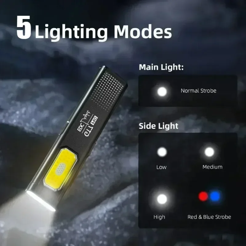 Mini LED Flashlight USB C Rech - Keychain Flashlight recension och pris