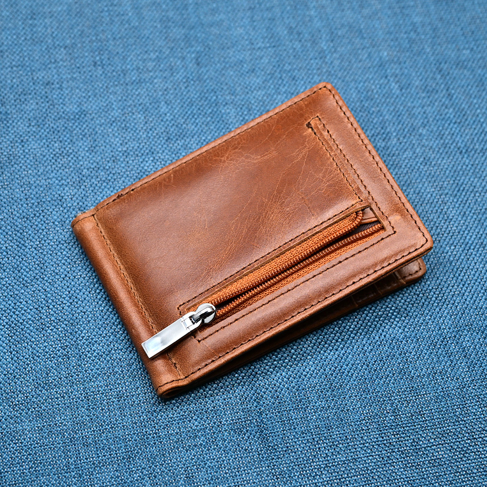 Genuine Leather Mens Wallet Mo - Money Clip Magnetic recension och pris
