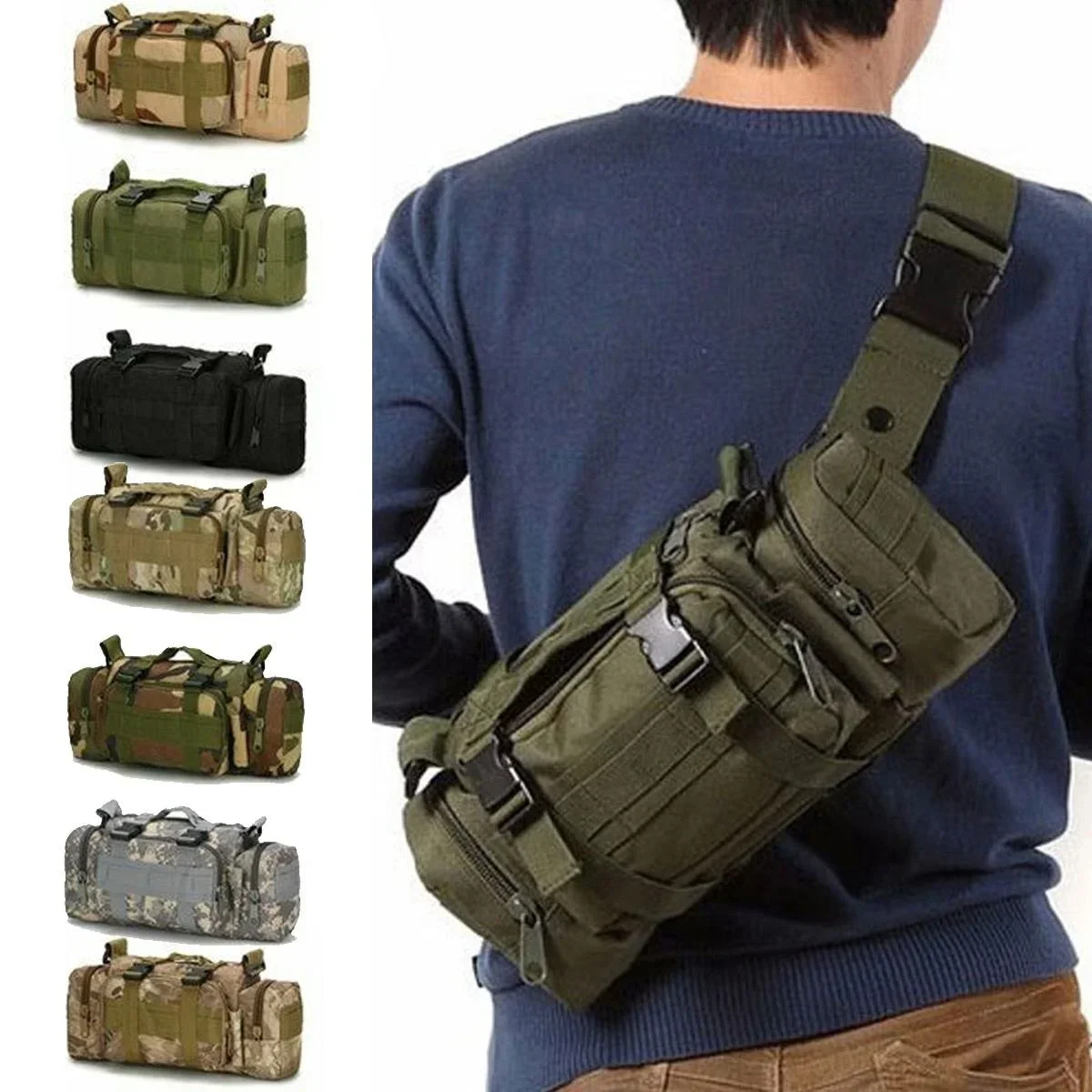 Duffel Waist Bag Molle Waterpr - Edc Carry Fanny Pack recension och pris