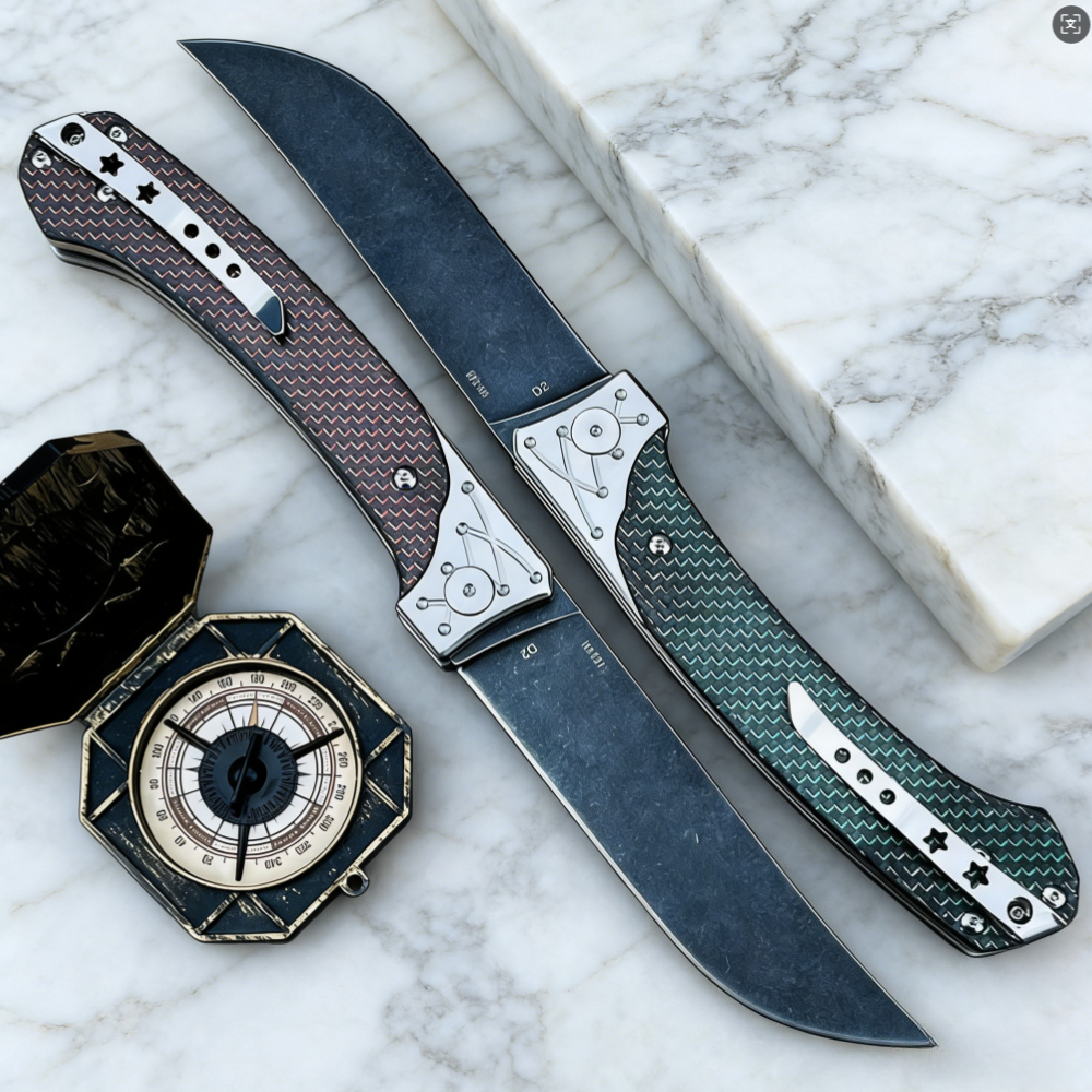 D2 Steel Folding Knife with Ca - Everyday Carry (Edc) Knife recension och pris