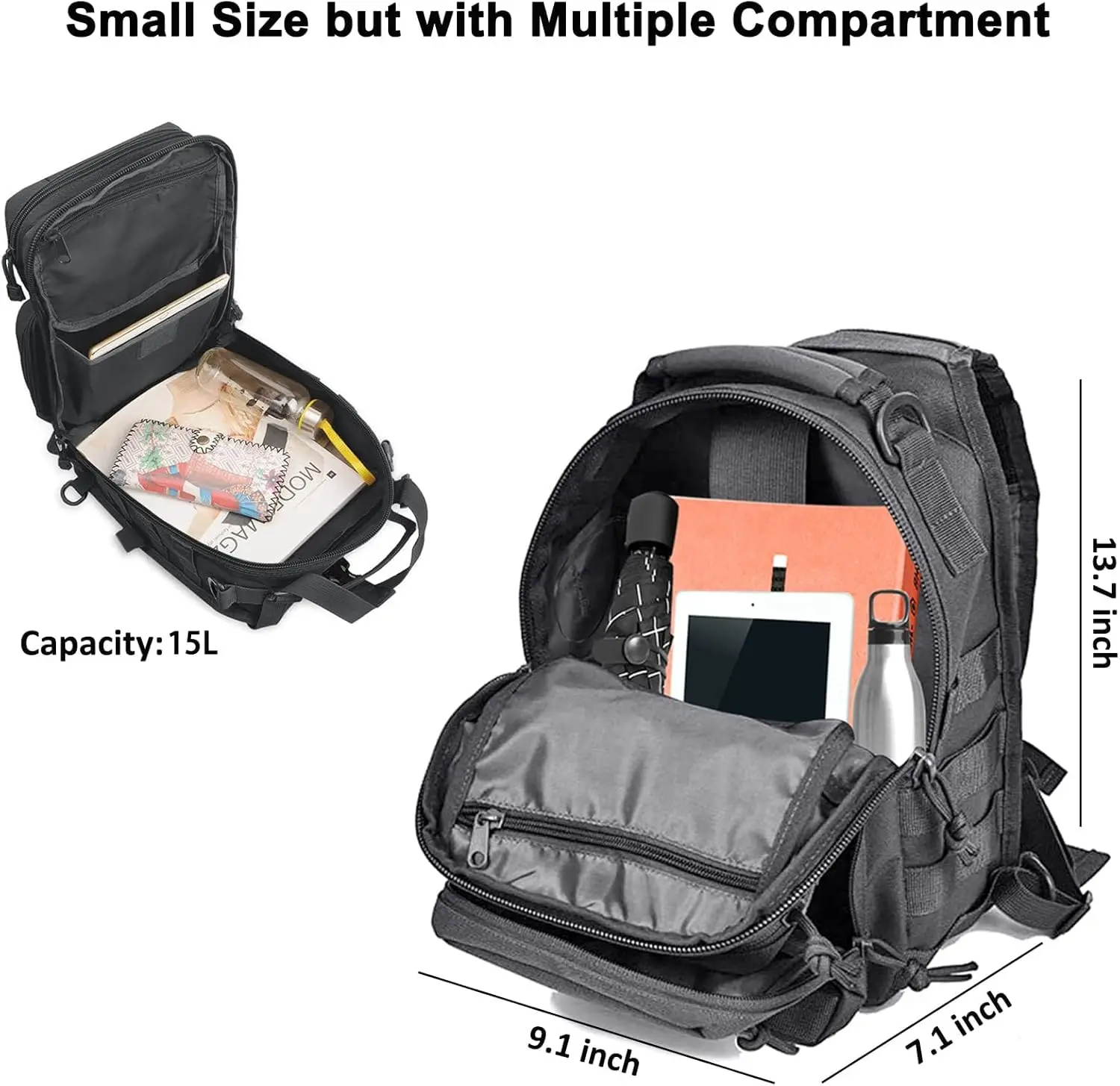 Tactical Sling Backpack Should - Edc Carry Bag For Pistol recension och pris