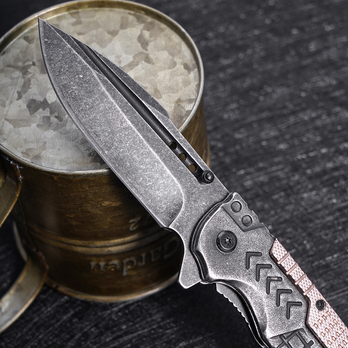 Premium Stonewashed Stainless  - Edc Day Carry recension och pris